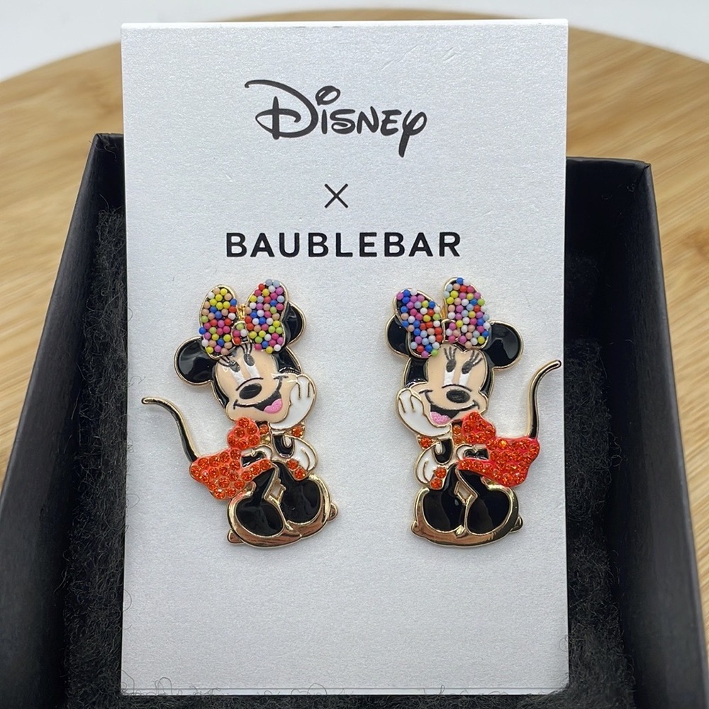 Disney and BAUBLEBAR | Minnie Mouse in Red Dress and Colorful Bow Earrings - Picture 8 of 8